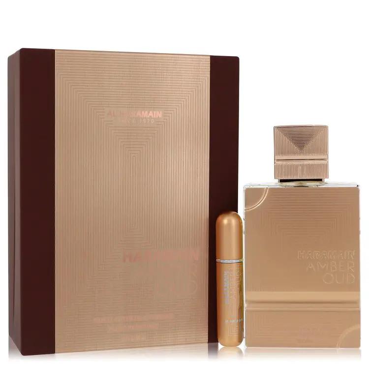 Al Haramain Amber Oud Gold Edition Extreme Gift Set - 6.7 Pure Perfume Spray + 0.34 oz Refillable Spray by Al Haramain -- by Brands HD