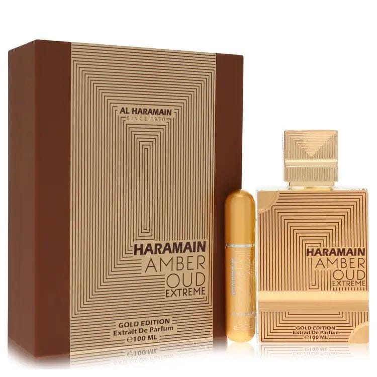 Al Haramain Amber Oud Gold Edition Extreme Gift Set - 3.4 Pure Perfume Spray + 0.34 oz Refillable Spray by Al Haramain -- by Brands HD
