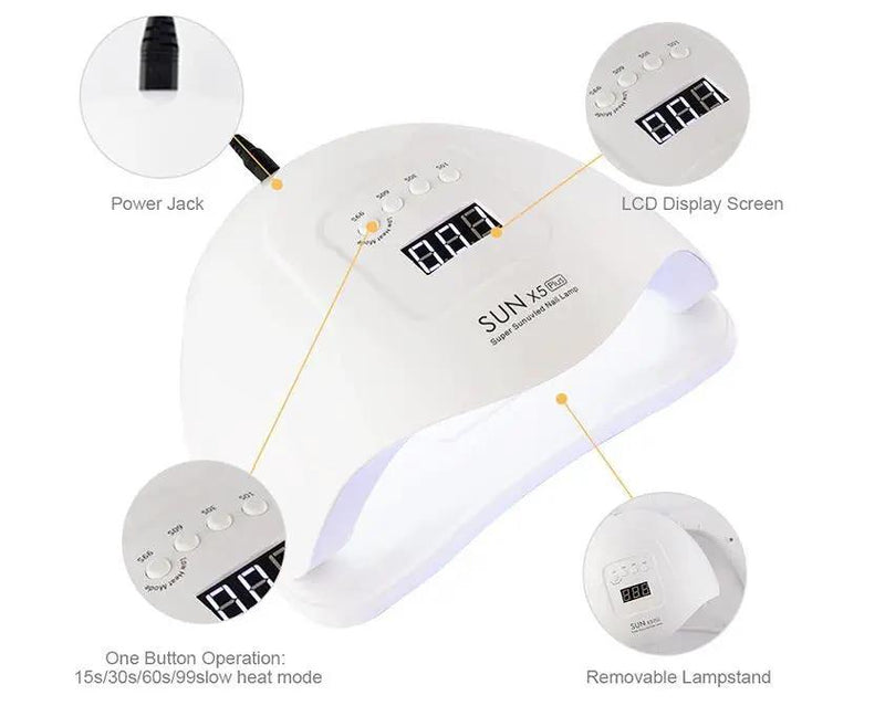 80W UV LED Nail Lamp Gel Nail Light UV Dryer with 4 Timers Nail Dryers Nail Polish Epoxy Curing Light Lamps by Resin Art NZ