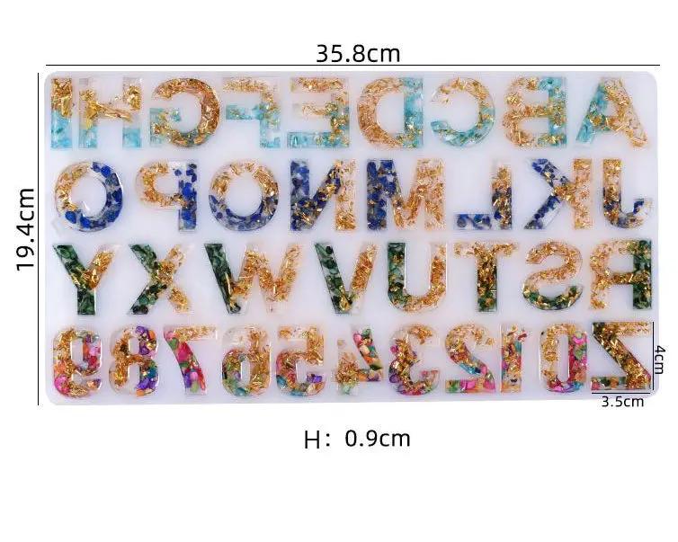 Alphabet Letter Number Moulds - with Hole by Resin Art NZ