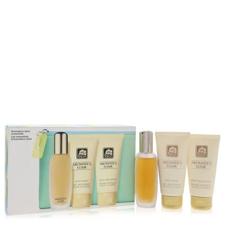 Aromatics Elixir Gift Set - 1.5 oz Eau De Parfum Spray + 2.5 oz Body Smoother + 2.5 oz Body Wash with Bag by Clinique -- by Brands HD