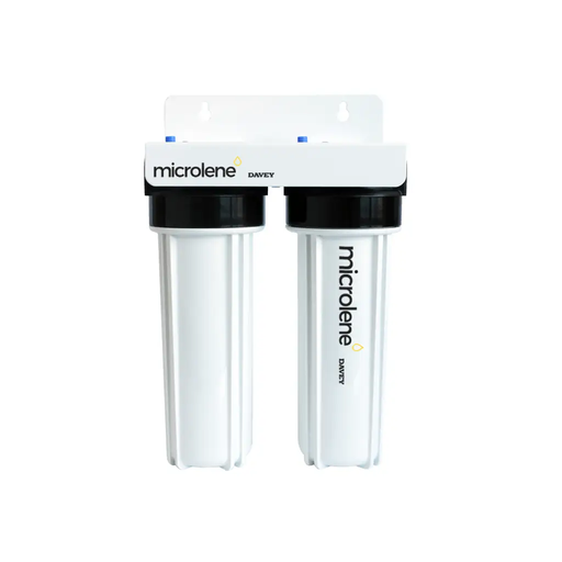 Davey Microlene 10" Standard Twin Filter Housing - WaterMark Certified, Dual Stage, 20mm Ports NZ by Filtration Station NZ