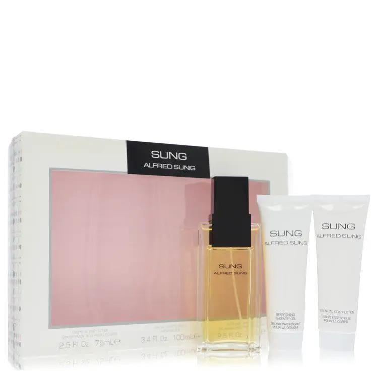 Alfred Sung Gift Set - 3.4 oz Eau De Toilette Spray + 2.5 oz Body Lotion + 2.5 oz Shower Gel by Alfred Sung -- by Brands HD
