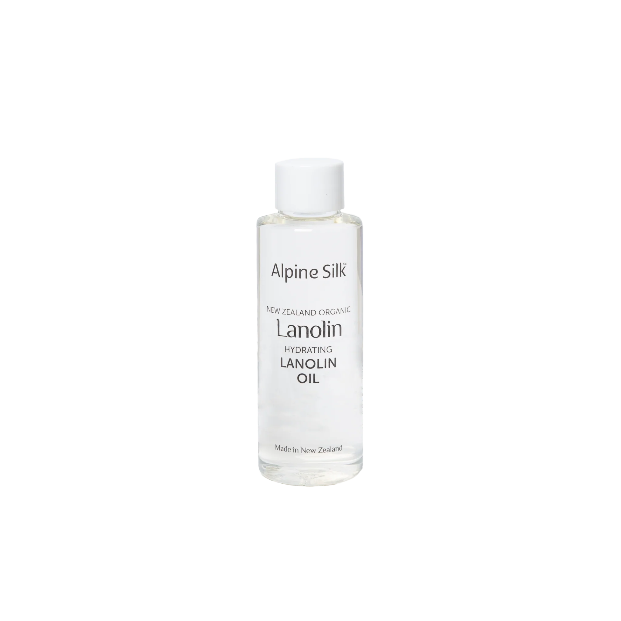 Alpine Silk Organic Lanolin Oil 100ml bottle with hydrating properties, made in New Zealand.