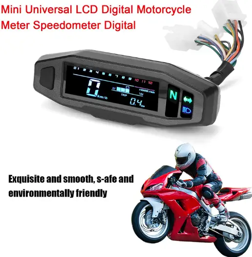 Universal LCD Digital Motorcycle Meter Speedometer by salelink.co.nz