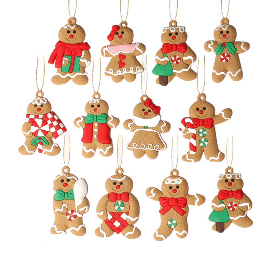 12PCS Christmas Tree Decorations Gingerbread Man Ornaments by salelink.co.nz