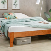 Hartland Solid Wood Bed Base Honey Double by sue-e furniture
