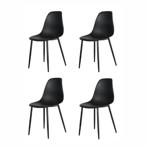 Alpine Dining Chair [Black with Black Legs] Set of 4 by sue-e furniture