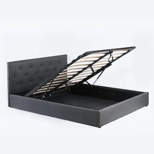 sue-e furniture Bed frames & bases Pilkington Fabric Bed Frame with massive storage Dark Grey Double Pilkington Fabric Bed Frame with massive storage Dark Grey Double