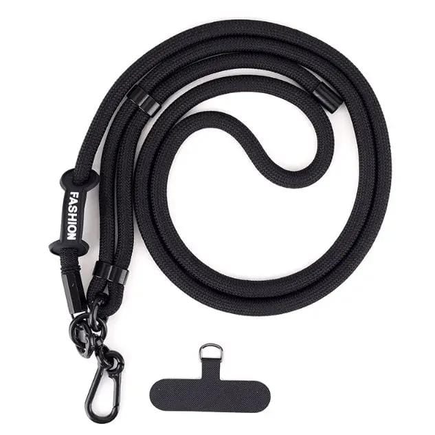g8buynz 7mm Adjustable Mobile Phone Lanyard Black Detachable Nylon Crossbody Lanyard 7mm Adjustable Mobile Phone Lanyard Black Detachable Nylon Crossbody Lanyard