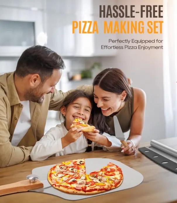 g8buynz Aluminum Pizza Spatula Set 12 x 14 Inch Metal Pizza Paddle Pizza Rocker Cutter Aluminum Pizza Spatula Set 12 x 14 Inch Metal Pizza Paddle Pizza Rocker Cutter