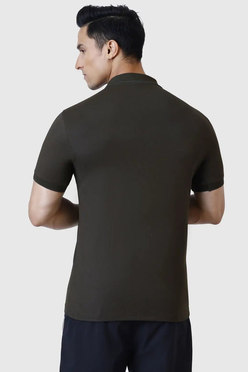 Aura Polo T-shirt Olive by Fuaark Nz