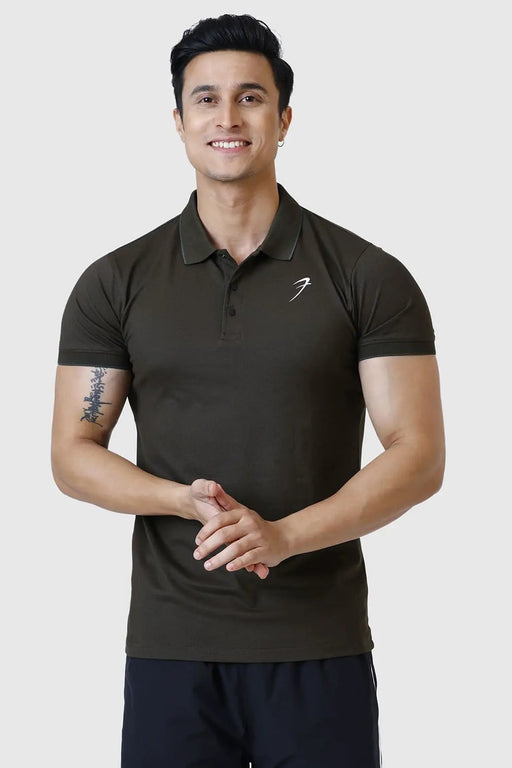 Aura Polo T-shirt Olive by Fuaark Nz