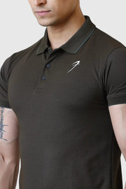 Aura Polo T-shirt Olive by Fuaark Nz