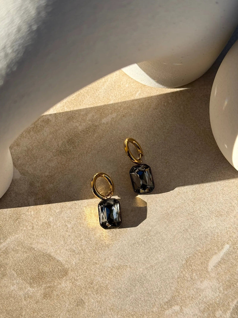 Taimana Pango Gold Huggies by Tahana Jewellery