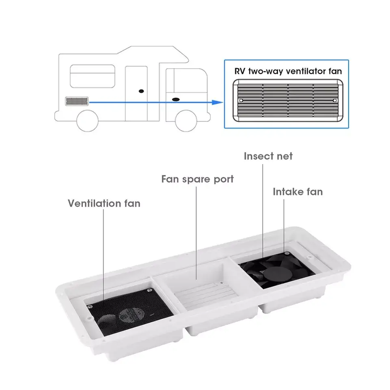 12V RV Caravan Ventilation Fan 2 Way Inlet Outlet Exhaust Fan by salelink.co.nz