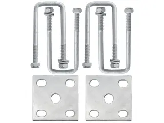 Square U-Bolt & Axle Plate Kit (Galvanised) - M12 51x140mm by Trojan