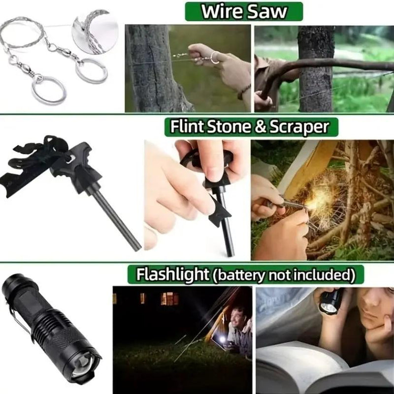 Survival Kit - (15 Piece) With Waterproof Case by 9eight5