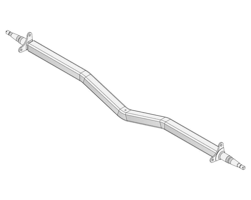 Gull Wing Axle - Disc Braked - 1500kg - Bare Metal - detailed illustration of axle design