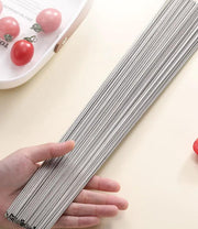 100pcs L 35cm Stainless Steel BBQ Skewers Round Roast Needle Stick Shish Kebab by dealonline.co.nz
