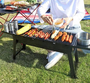 Folding Barbecue BBQ Charcoal Grill Black For Camping, Picnic, Outdoor, Travel by dealonline.co.nz