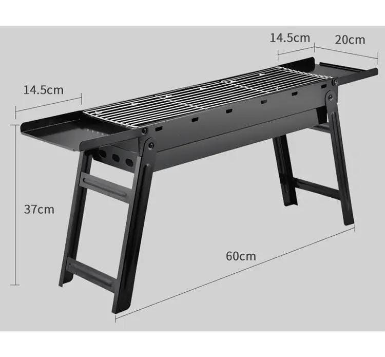 dealonline.co.nz dealonlinenz Folding Barbecue BBQ Charcoal Grill Black For Camping, Picnic, Outdoor, Travel Portable Folding Charcoal BBQ Grill For Camping