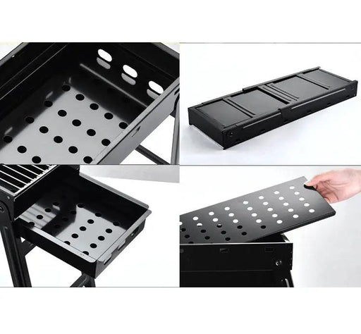Folding Barbecue BBQ Charcoal Grill Black For Camping, Picnic, Outdoor, Travel by dealonline.co.nz