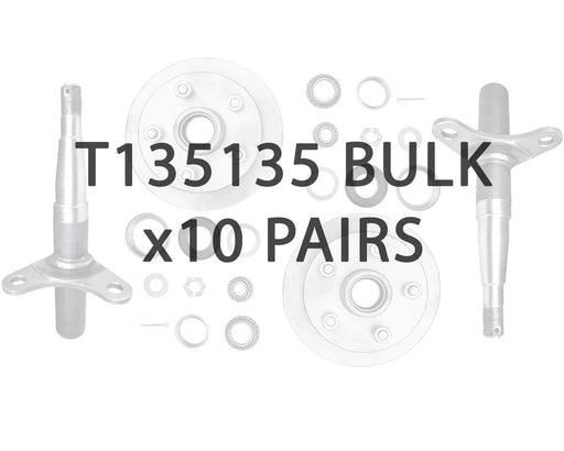 1500kg Disc Braked H&S Set - CI Disc - 5x4-1/2"x1/2" - Bulk by Trojan