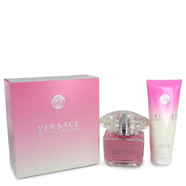 Brands HD Gift Set - 3 oz Eau De Toilette Spray + 3.4 oz Body Lotion Bright Crystal Gift Set - 3 oz Eau De Toilette Spray + 3.4 oz Body Lotion by Versace -- Bright Crystal Gift Set - 3 oz Eau De Toilette Spray + 3.4 oz Body Lotion by Versace --