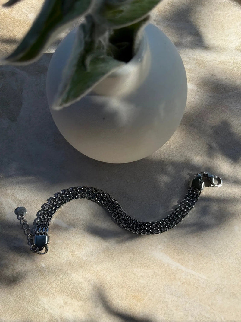 Ataahua Silver Braided Mesh Bracelet by Tahana Jewellery