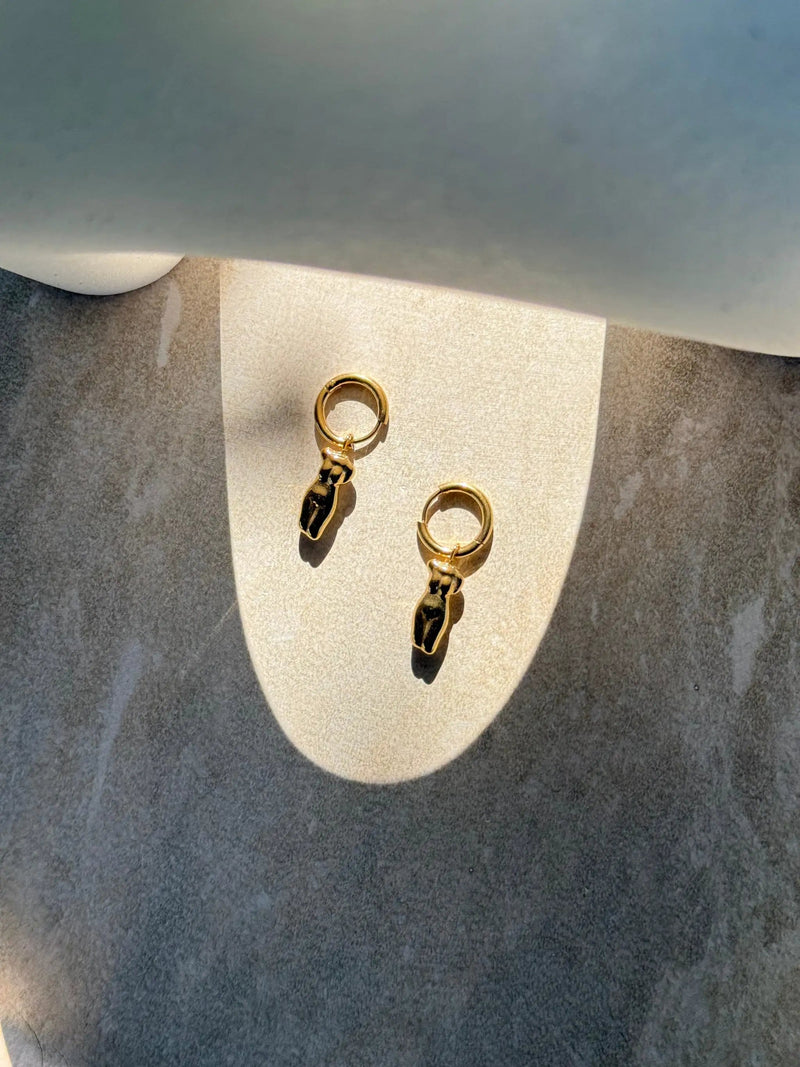 Wāhine Tinana Gold Huggies by Tahana Jewellery