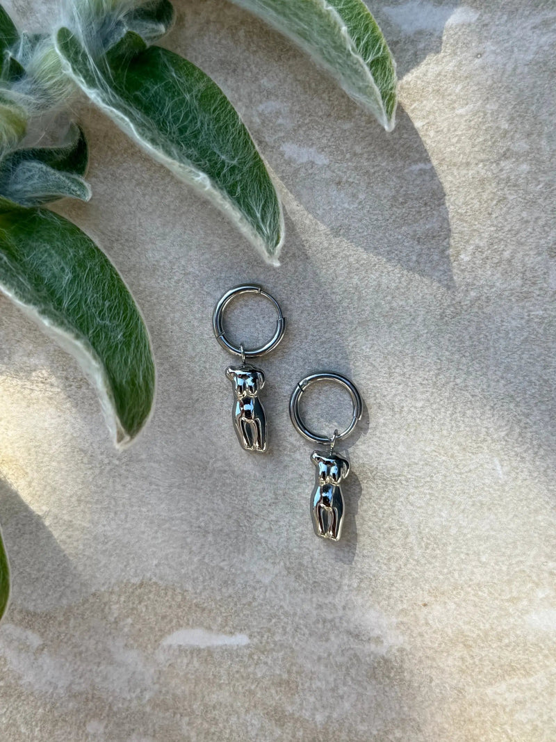 Wāhine Tinana Silver Huggies by Tahana Jewellery