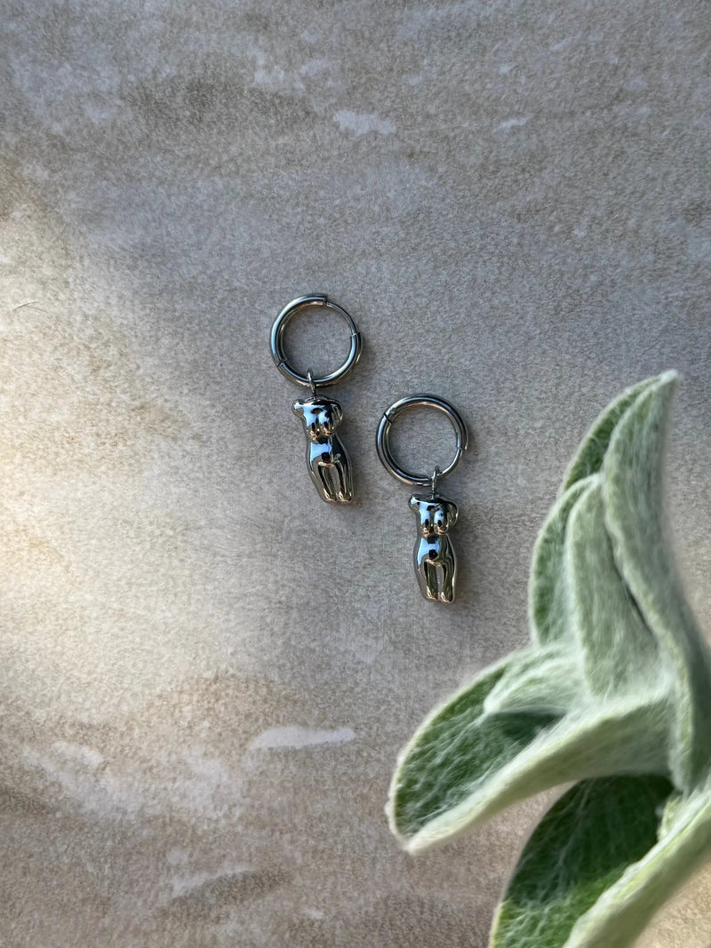 Wāhine Tinana Silver Huggies by Tahana Jewellery