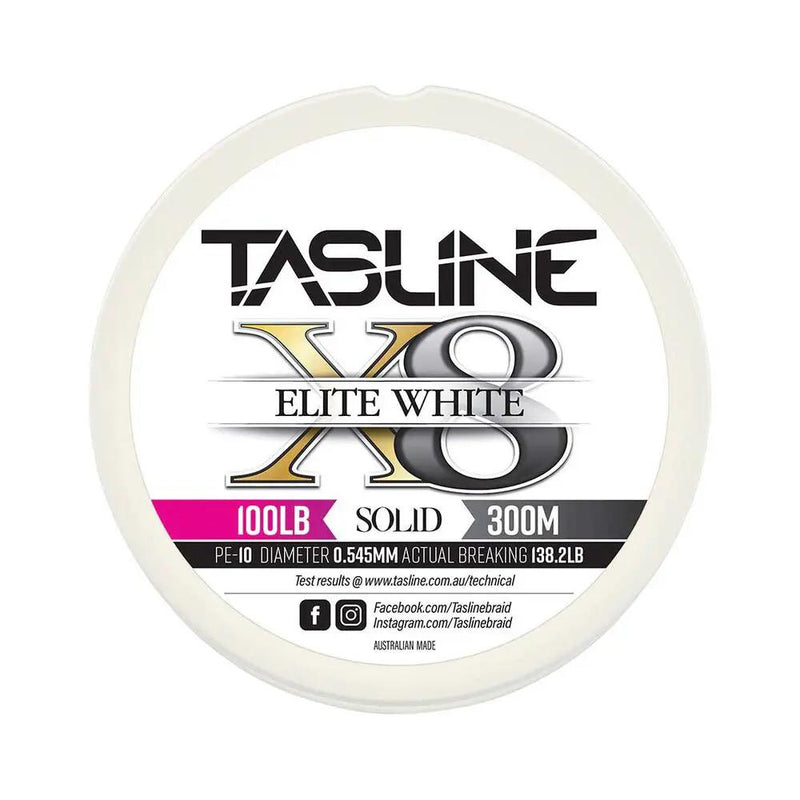 Tasline Elite X8 Braid White 2000m Bulk Spool by Tasline