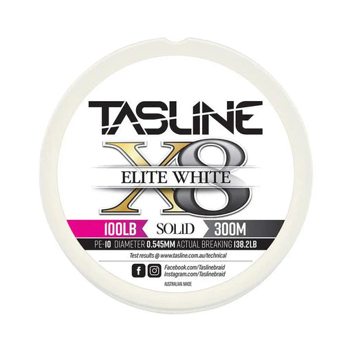 Tasline Elite X8 Braid White 2000m Bulk Spool by Tasline