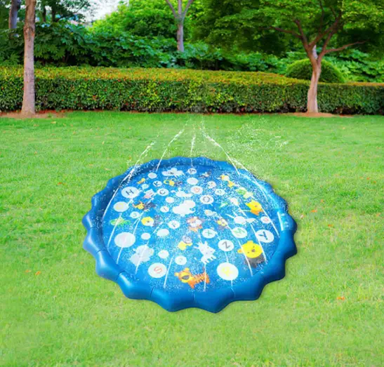 Pet Dog Sprinkler Splash Pad Mat Kids Water Play Spray Pool Toy 100cm by salelink.co.nz