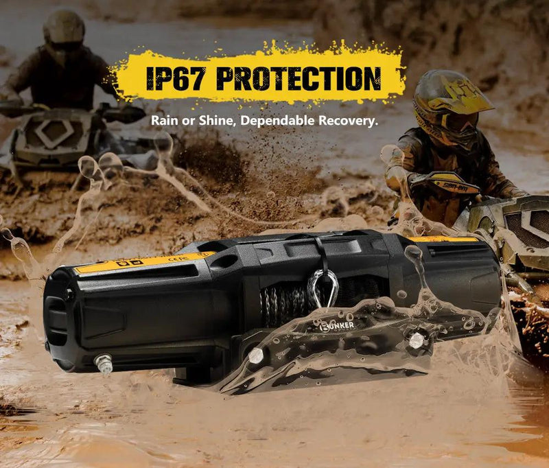 Bunker Indust 6000LBS/2722KGS Electric Winch 12V Synthetic Rope Wireless UTV ATV by Kiwi Offroad