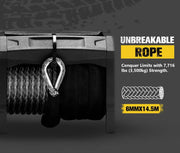 Bunker Indust 6000LBS/2722KGS Electric Winch 12V Synthetic Rope Wireless UTV ATV by Kiwi Offroad