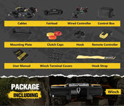 Bunker Indust 6000LBS/2722KGS Electric Winch 12V Synthetic Rope Wireless UTV ATV by Kiwi Offroad