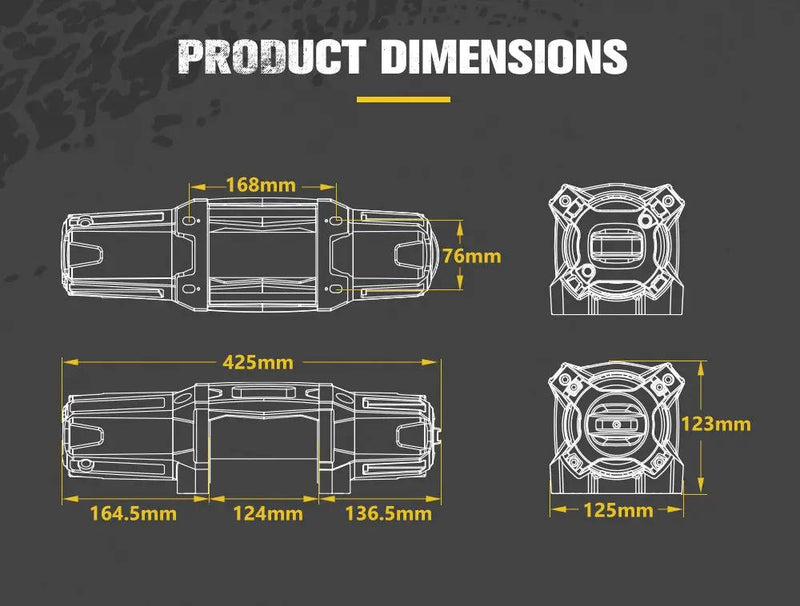 Bunker Indust 6000LBS/2722KGS Electric Winch 12V Synthetic Rope Wireless UTV ATV by Kiwi Offroad