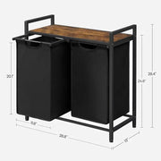 VASAGLE Laundry Basket Rack with Shelf by The Shopsite