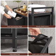 VASAGLE Laundry Basket Rack with Shelf by The Shopsite
