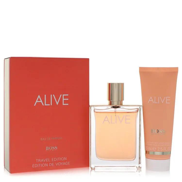 Boss Alive Gift Set - 2.7 oz Eau De Parfum Spray + 2.5 oz Hand and Body Lotion by Hugo Boss -- by Brands HD