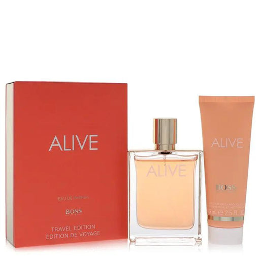 Brands HD Gift Set - 2.7 oz Eau De Parfum Spray + 2.5 oz Hand and Body Lotion Boss Alive Gift Set - 2.7 oz Eau De Parfum Spray + 2.5 oz Hand and Body Lotion by Hugo Boss -- Boss Alive Gift Set - 2.7 oz Eau De Parfum Spray + 2.5 oz Hand and Body Lotion by Hugo Boss --