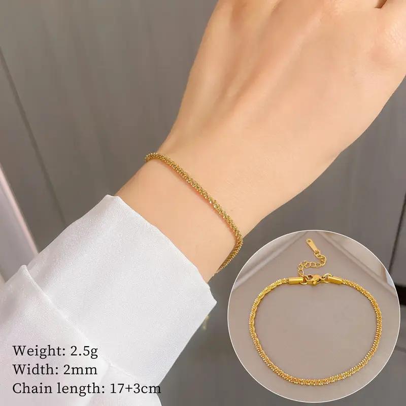 Gold Crystal Chain Bracelet by Poppy Gifts