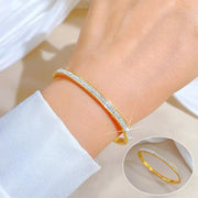 Gold Crystal Tennis Bangle Bracelet by Poppy Gifts