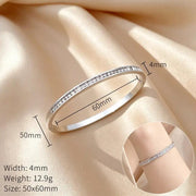 Silver Crystal Tennis Bangle Bracelet by Poppy Gifts