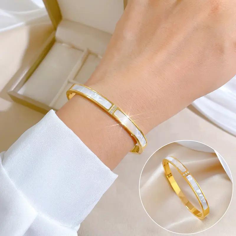 Pearl Luxe Gold Bangle Bracelet by Poppy Gifts