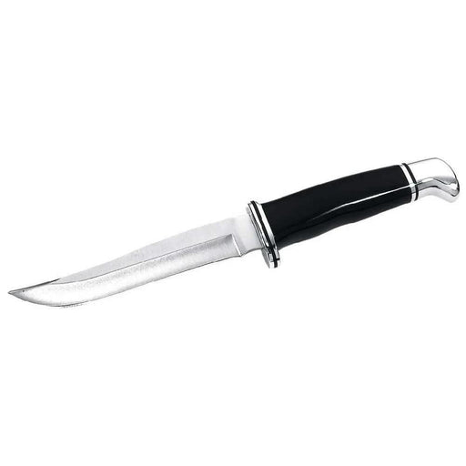 Buck 105 Pathfinder fixed blade knife with black handle and stainless steel blade, ideal for outdoor use.