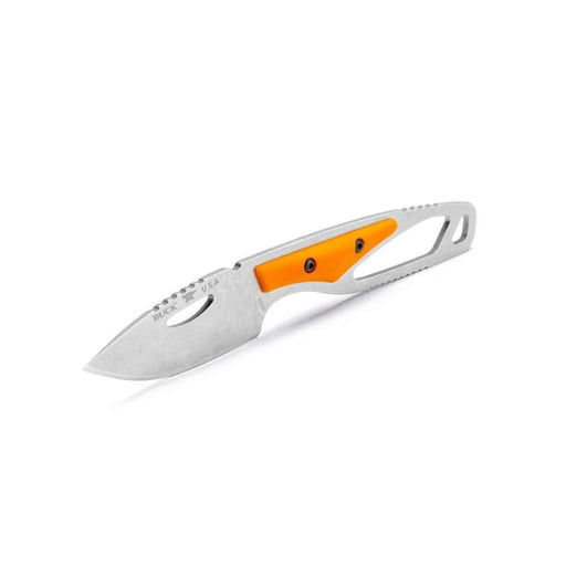 Buck 630 Paklite Hide Select Orange knife with orange handle and sleek design, ideal for hunting and outdoor use.